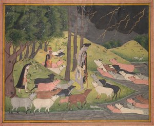 Krishna tilkaller kuene, ca. 1780-1790. av Unbekannt