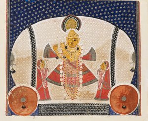 Krishna som Shrinathji spiller en fløyte, tidlig på 1900-tallet av Unbekannt