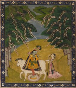 Krishna blir tilbudt kaker, 1800- og 1900-tallet av Unbekannt