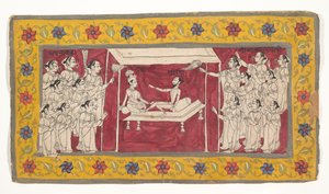 Krishna med en asket, ca.1850. av Unbekannt