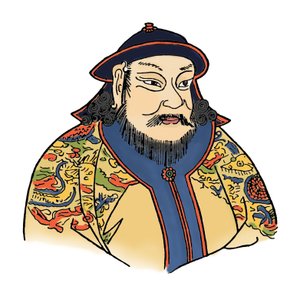 Kublai Khan 1215-1294 av det mongolske riket og grunnlegger av Yuan-dynastiet, 1912 av Unbekannt