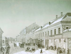 Kuznetsky Most, Moskva, Russland, 1840-årene. av Unbekannt