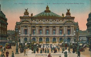LOpéra og metrostasjon, Paris, c1920 av Unbekannt