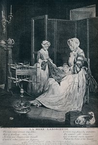 Den arbeidende mor, 1740, 1916 av Unbekannt