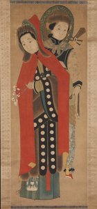 Dame og ledsager, 1800-tallet. av Unbekannt