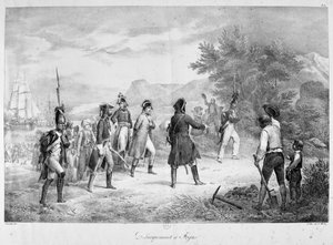 Landing ved Frejus, mars 1815 av Unbekannt
