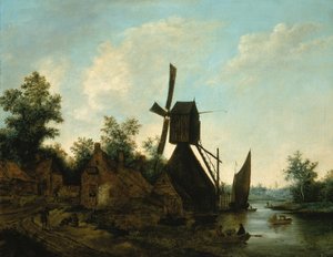 Landskapsvindmølle, 1600-tallet. av Unbekannt