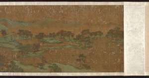 Landskap i blått og grønt, Ming- eller Qing-dynastiet, 1600-1700-tallet. av Unbekannt