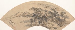 Landskap i stil med Yan Wengui, 1700-tallet eller senere, falsk dato fra 1707. av Unbekannt