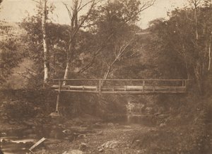 Landskap med trær og bro, ca. 1850. av Unbekannt