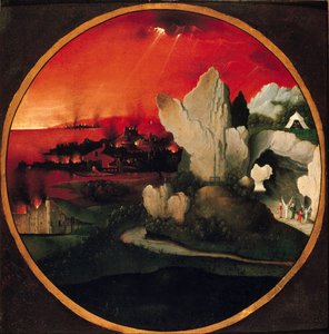 Landskap med ødeleggelsen av Sodoma og Gomorra, 1520 av Unbekannt