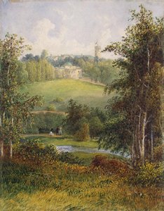 Landskap med herregården i Estate of Gostilitsy nær St Petersburg, 1820-årene av Unbekannt