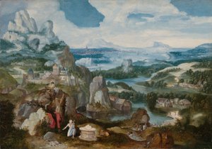 Landskap med den angrende Saint Hieronymus, 153040. av Unbekannt
