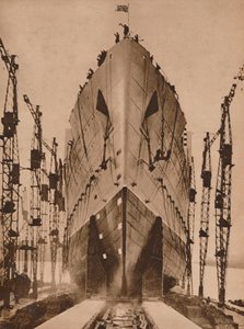 Lansering av Cunard-fartøyet "Queen Mary", 1934 1935. av Unbekannt