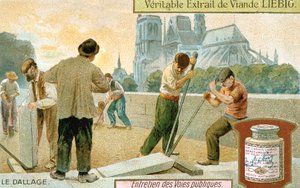 Legging av belegningsplater i en gate i Paris, ca 1900 av Unbekannt