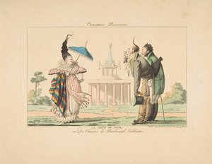 The Taste of the Day eller Kineserne på Boulevard Coblentz, fra Caricatures Parisiennes, ca. 1815. av Unbekannt