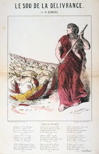 Le Sou de la Delivrance karikatur og sangark, fransk-prøyssisk krig, 1870-1871 av Unbekannt