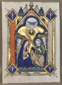 Leaf excised from a Psalter: The Pentecost, ca. 1260. av Unbekannt