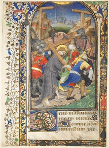 Leaf excised from the Tarleton Hours: Christ Carrying the Cross Terce, Office of the Virgin, ca. 14 av Unbekannt