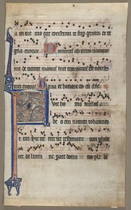 Blad fra en korbok: Annunciation to Zacharias, c1265. av Unbekannt