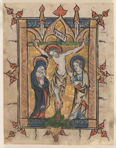 Blad fra en Psalter: Korsfestelsen, ca. 1300-1330. av Unbekannt