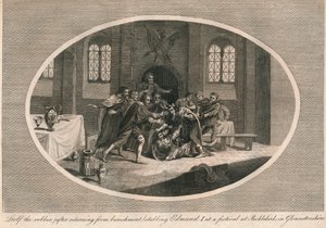 Raneren Leofa knivstukket Edmund I på en festival i Pucklekirk, Gloucestershire 946 1793 av Unbekannt