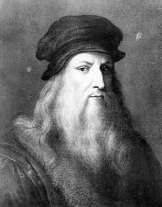 Leonardo da Vinci , italiensk kunstner, ingeniør, vitenskapsmann og oppfinner, 1864 av Unbekannt
