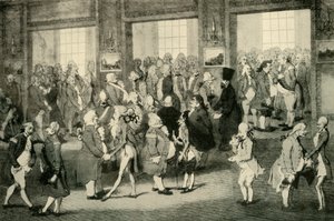 Levee av Lord Cornwallis generalguvernør i døråpningen til høyre, 1925. av Unbekannt