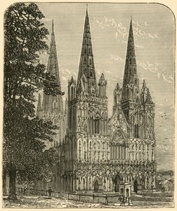 Lichfield Cathedral - The West Front, 1898. av Unbekannt