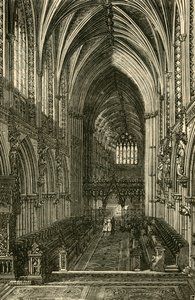 Lichfield Cathedral Interiør, sett mot vest, 1898. av Unbekannt
