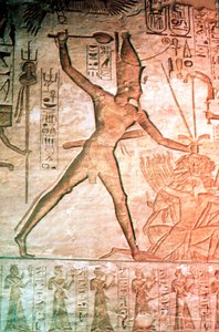 Kalksteinsrelieff fra Temple of Rameses II, Abu Simbel, Egypt, 1200-tallet f.Kr. av Unbekannt