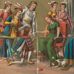 Rødhette og Askepott med overraskelsesbilder, ca. 1875. av Unbekannt