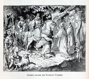 Liudolf ønsker sine fedres benådning, 1882 av Unbekannt