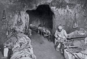 Boligkvarter i en fransk hule, første verdenskrig, 1915 av Unbekannt