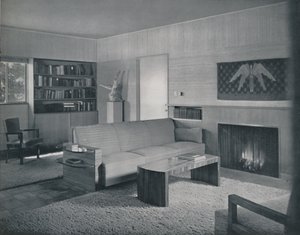 Stue designet av Honor Easton og Alyne Whalen i et hus i Los Angeles, 1942 av Unbekannt