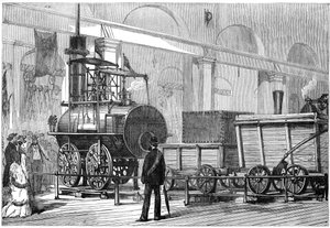 Locomotion, det første damplokomotivet, ved Railway Jubilee, Darlington, Durham, 1800-tallet av Unbekannt