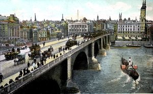London Bridge etter 1904-utvidelsen, London, 1900-tallet av Unbekannt