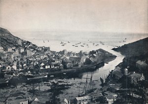 Looe - Utsikt fra åsene, viser elvemunningen, 1895 av Unbekannt