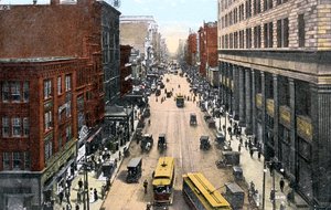 Ser østover langs Market Street fra City Hall, Philadelphia, Pennsylvania, USA, ca 1900-tallet av Unbekannt