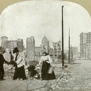 Ser østover fra hjørnet Ellis og Jones - Høy bygning, The San Francisco Call, 1906. av Unbekannt