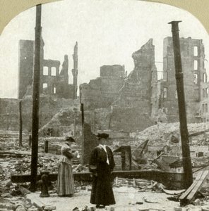 Ser nordøst fra hjørnet Ellis og Powell Sts, 1906. av Unbekannt