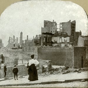 Ser vestover fra den jødiske synagogen, 1906. av Unbekannt