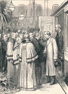 Lord Beaconsfield og Lord Salisbury ved Charing Cross jernbanestasjon, 1896 av Unbekannt