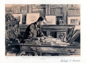 Lord Randolph Churchill 1849-1895, engelsk statsmann, 1885 av Unbekannt