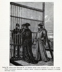 Louis XI overtaler Edvard IV til å reise hjem med en sum penger, 1882 av Unbekannt