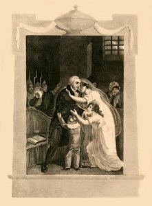 Louis XVI tok permisjon fra familien før han ble henrettet, 1782,1816. av Unbekannt