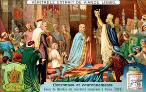 Ludvig av Bayern kronet til keiser av Roma i 1328, c1900 av Unbekannt