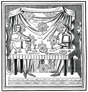 Louis av Taranto innstifter Den hellige ånds orden, 1300-tallet, 1870 av Unbekannt