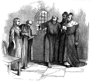 Lucrezia Castellani før inkvisitorer etter forbudt Waldenser-tjeneste, c1476 1800-tallet av Unbekannt