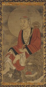 Luohan og løve, Ming-dynastiet, 1368-1644. av Unbekannt